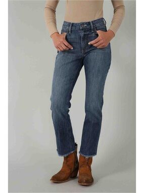 KIMES RANCH Monica Medium Wash Raw Hem Cropped Jeans Size 16